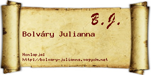 Bolváry Julianna névjegykártya